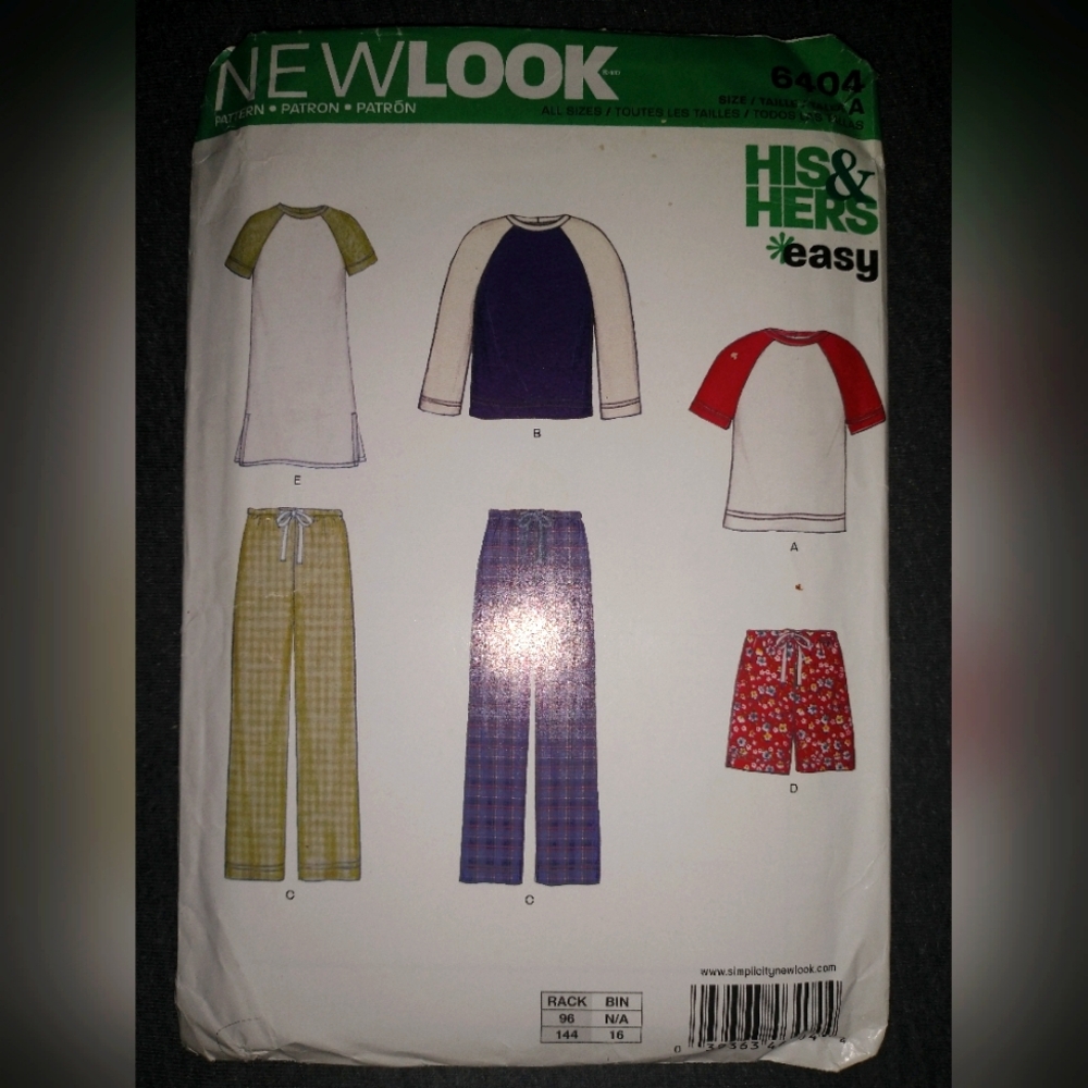 New Look Pattern# 6404 A Sizes (US) All Sizes